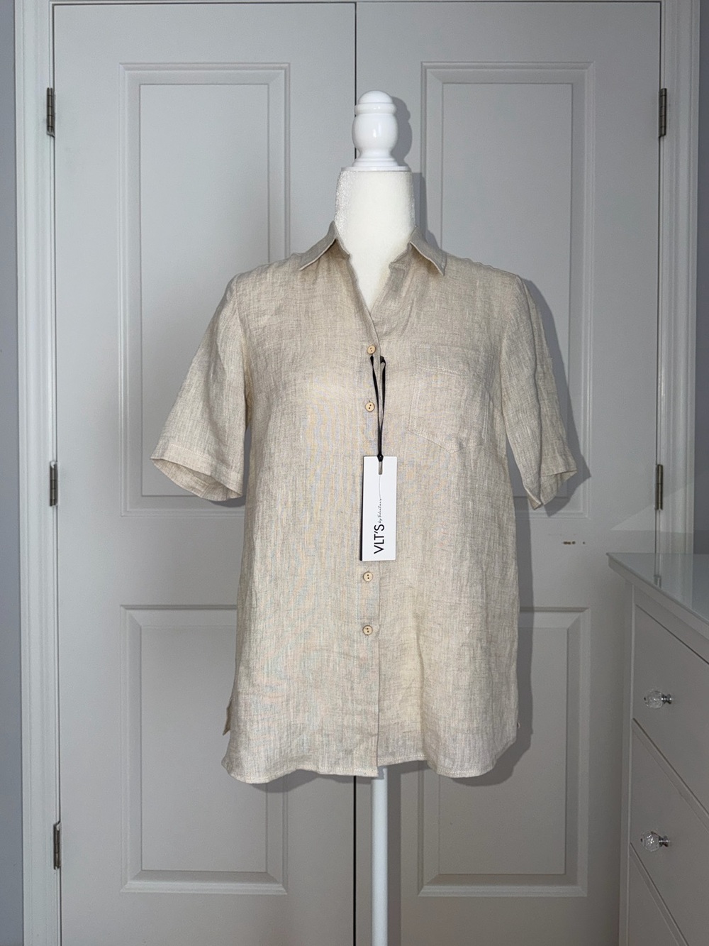 VLT’s By Valentina Women’s Short-Sleeve Linen Shirt